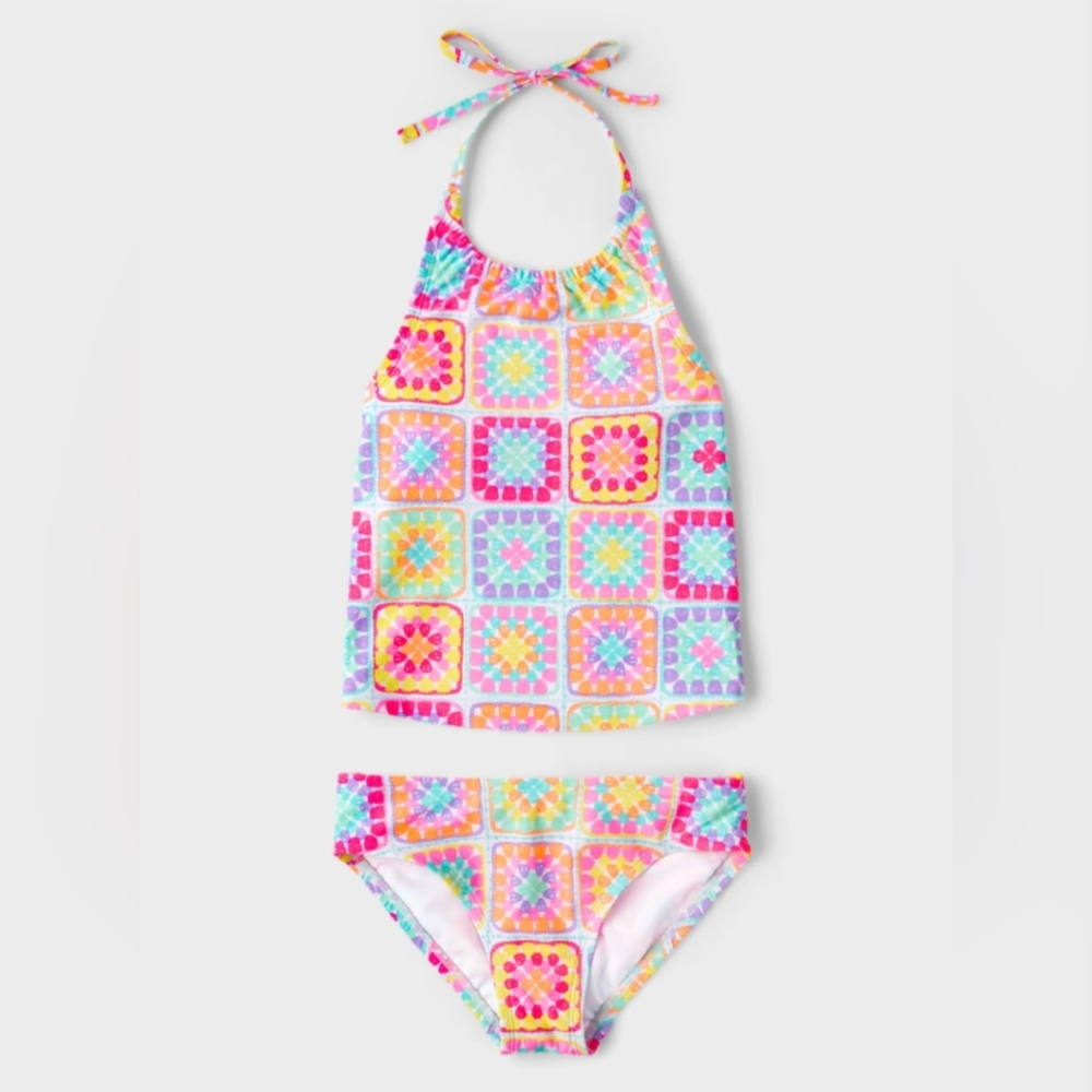 Children's Place Girls Size M (7/8) Halter Tankini Swimsuit